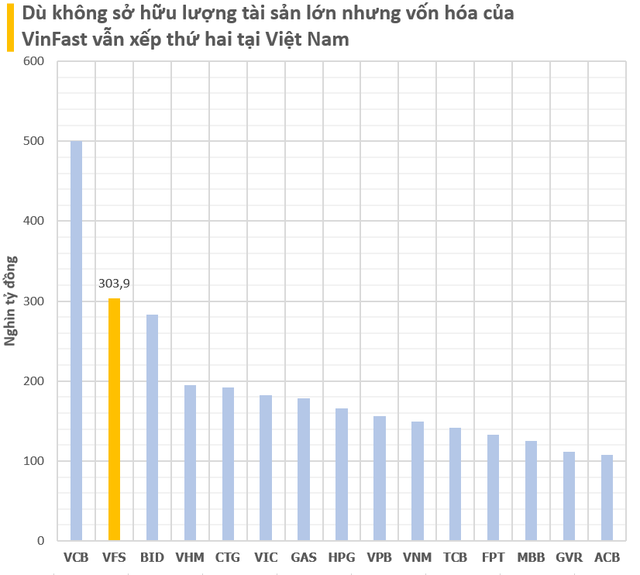 Tổng tài sản của VinFast dù nhỏ hơn VIC, VHM, HPG, MSN, NVL nhưng vốn hóa vượt trội- Ảnh 3.