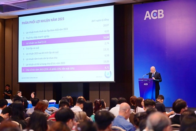 ĐHCĐ Ngân hàng ACB: Chốt mục tiêu lợi nhuận 22.000 tỷ đồng trong năm 2024, chia cổ tức tỷ lệ 25%- Ảnh 5. ĐHCĐ Ngân hàng ACB: Chốt mục tiêu lợi nhuận 22.000 tỷ đồng trong năm 2024, chia cổ tức tỷ lệ 25%- Ảnh 5.