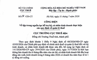 Cục Thuế phát thông báo quan trọng đối với hộ, cá nhân kinh doanh có doanh thu năm dưới 1 tỷ đồng