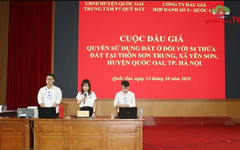 Huyện Quốc Oai đấu giá 54 thửa đất xuyên đêm, cao nhất gần 55 triệu đồng/m2