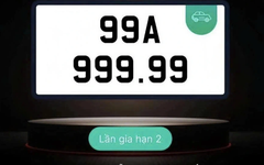 Biển số 99A-999.99 trúng đấu giá lần 2 gần 28 tỷ đồng