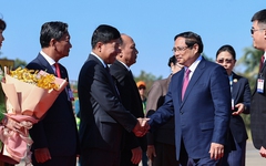 Thủ tướng Phạm Minh Chính tới Thủ đô Vientiane, bắt đầu chuyến công tác tại Lào