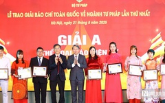 Tạp chí Đời sống và Pháp luật đạt giải A - Giải Báo chí toàn quốc về ngành Tư pháp