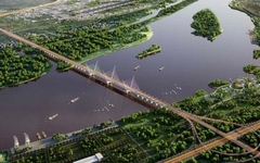 Tiến độ 'siêu cầu' gần 20.000 tỷ đồng qua sông Hồng, nối Tây Hồ với Đông Anh do liên danh Vingroup xây dựng sau gần 10 tháng khởi công