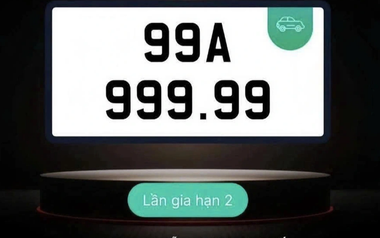 Biển số 99A-999.99 trúng đấu giá lần 2 gần 28 tỷ đồng