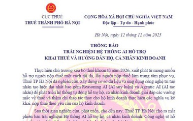 Thuế TP Hà Nội thông báo nóng