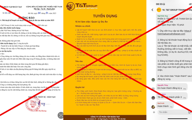 Cảnh giác trước chiêu trò giả mạo tuyển dụng T&T Group trên mạng xã hội để lừa đảo