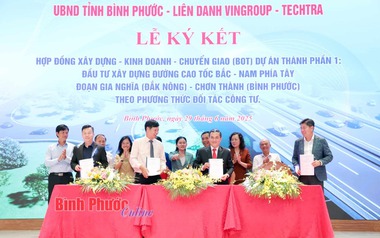 Liên danh Vingroup - Techtra ký kết xây cao tốc gần 20.000 tỷ đồng với tỉnh Bình Phước