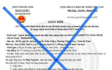 Nóng: Cơ quan thuế cảnh báo đến người nộp thuế nhận được thông tin sau