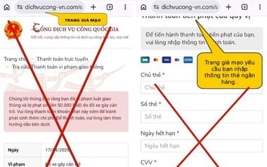 Cảnh báo chiêu trò lừa đảo 'phạt nguội' qua website giả mạo dịch vụ công