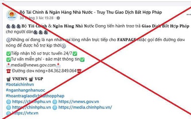 Xuất hiện trang Facebook mạo danh Bộ Tài chính nhằm lừa đảo chiếm đoạt tài sản