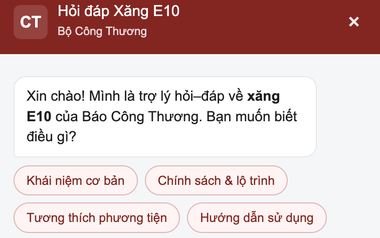 Xăng E10 vừa bán đại trà, Bộ Công Thương lập chatbot giải đáp cho người dân
