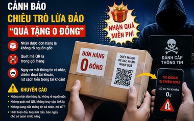 Cảnh báo thủ đoạn lừa đảo “quà tặng 0 đồng” trên mạng xã hội