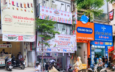 Một đoạn phố ở Hà Nội thành 'thánh địa' trà sữa 7-15k: Chen nhau mở cửa hàng, chỉ vài bước chân lại gặp một quán
