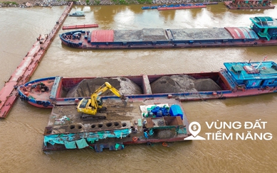 Toàn cảnh công trường xây cầu có trụ cao nhất, nhịp chính dài thứ 2 Việt Nam kết nối với dự án “nóng” bậc nhất của tỷ phú Phạm Nhật Vượng