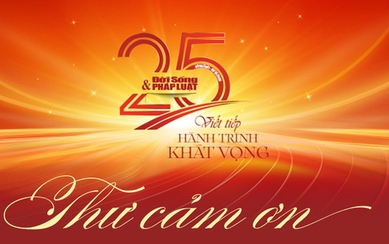 Thư cảm ơn của Tổng Biên tập Tạp chí Đời sống và Pháp luật